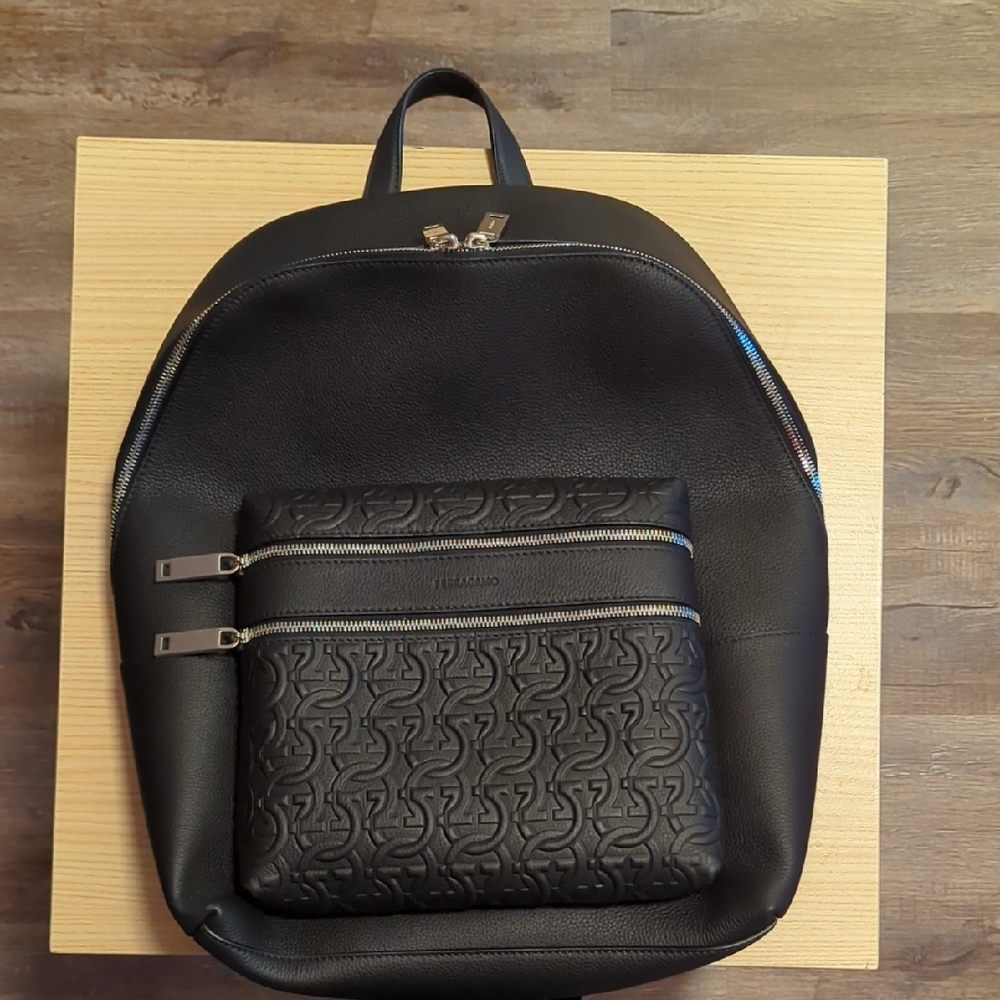 Black Ferragamo Backpack